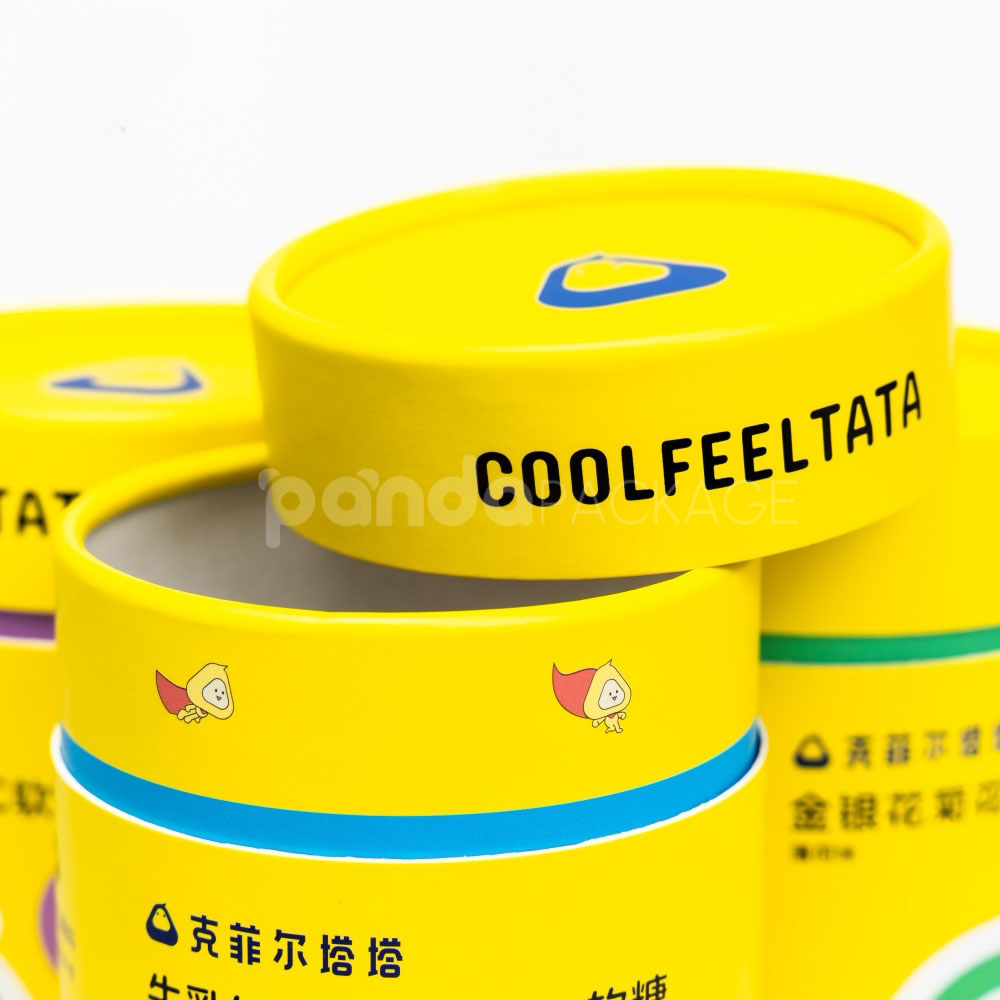 Colorful custom paper tube with cartoon print and lid