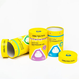 Colorful custom paper tube with cartoon print and lid