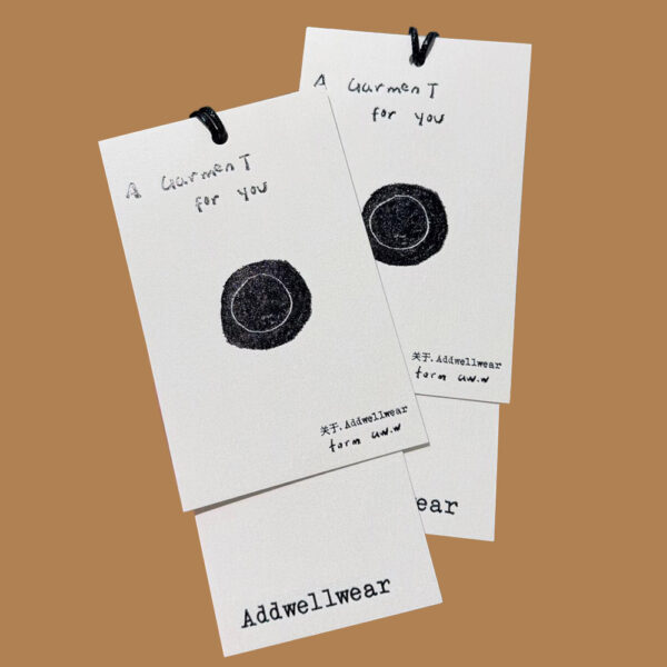 Minimalist Handwritten Apparel Hang Tags with Artistic Design