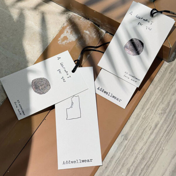 Minimalist Handwritten Apparel Hang Tags with Artistic Design