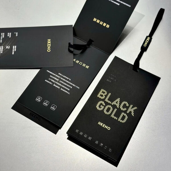Luxury Black Gold Apparel Hang Tags with Premium Design
