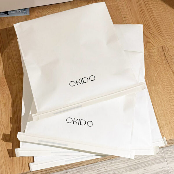 Luxury White Kraft Woven Apparel Mailer Bag with Logo