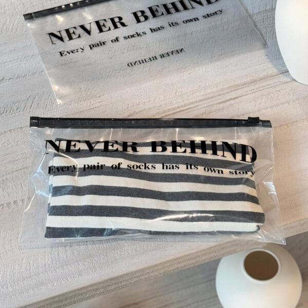 Clear Zipper Apparel Bag with Black Trim for Display