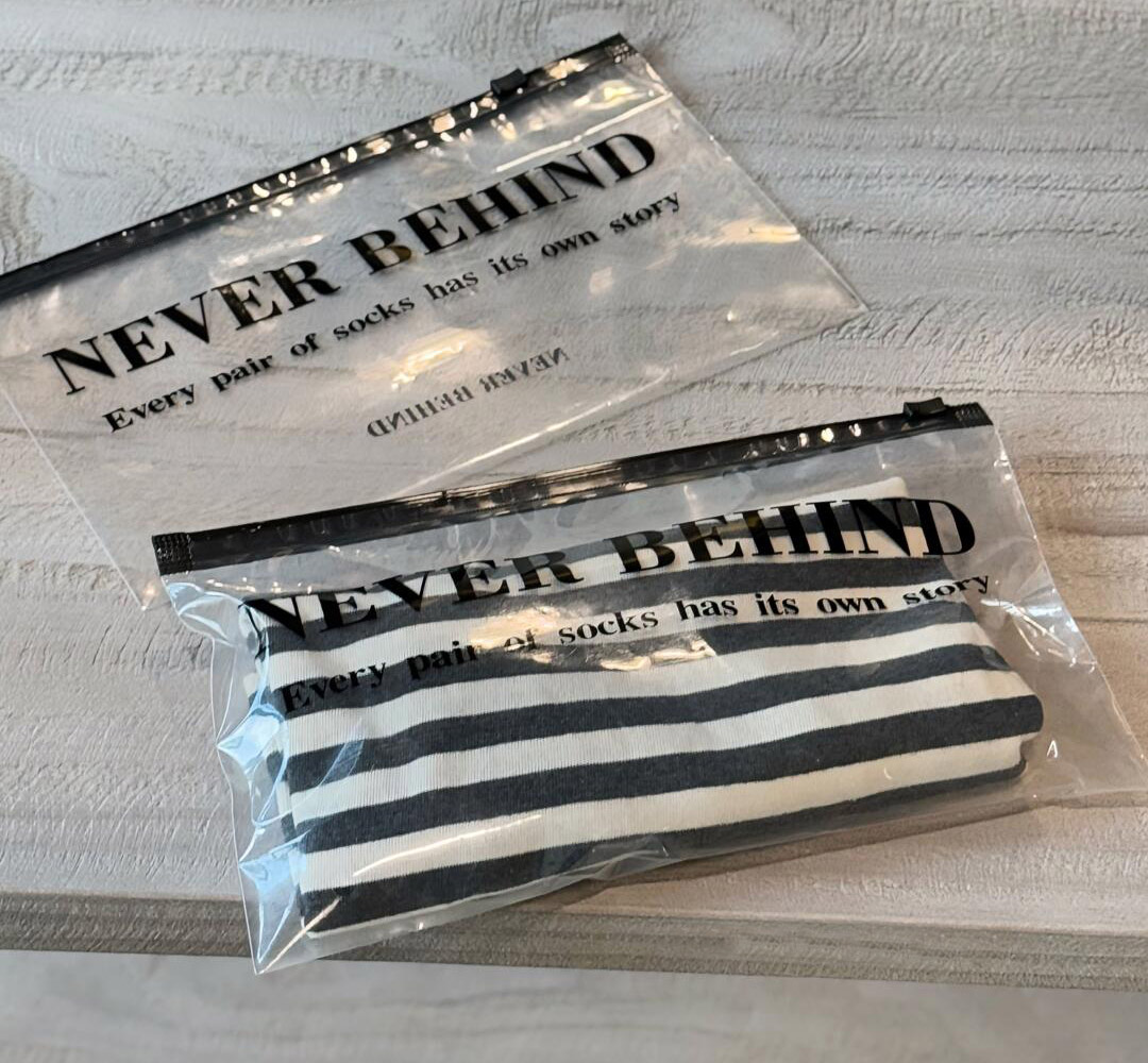 Clear Zipper Apparel Bag with Black Trim for Display