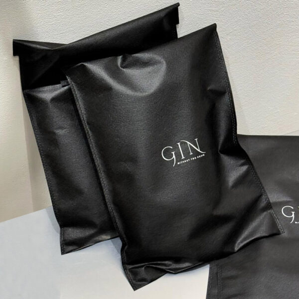 Black Nonwoven Apparel Bag with Durable Reusable Design