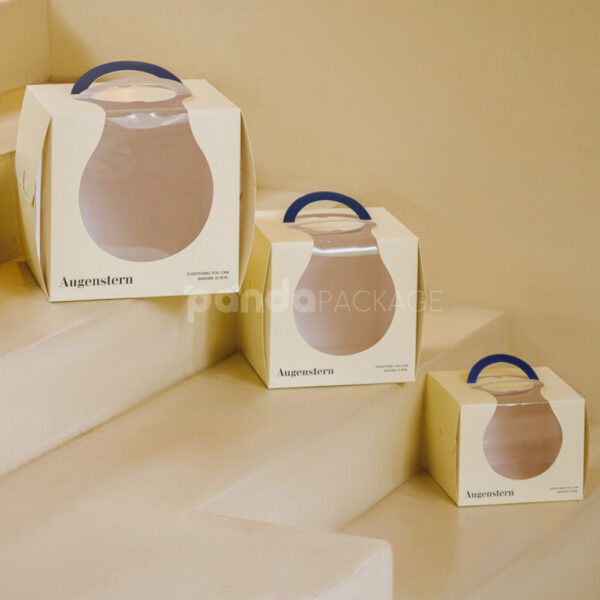 Cream Paperboard Handle Box with Tuck Top