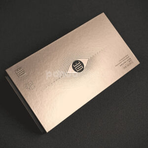 rose gold magnetic rigid box with embossed floral design