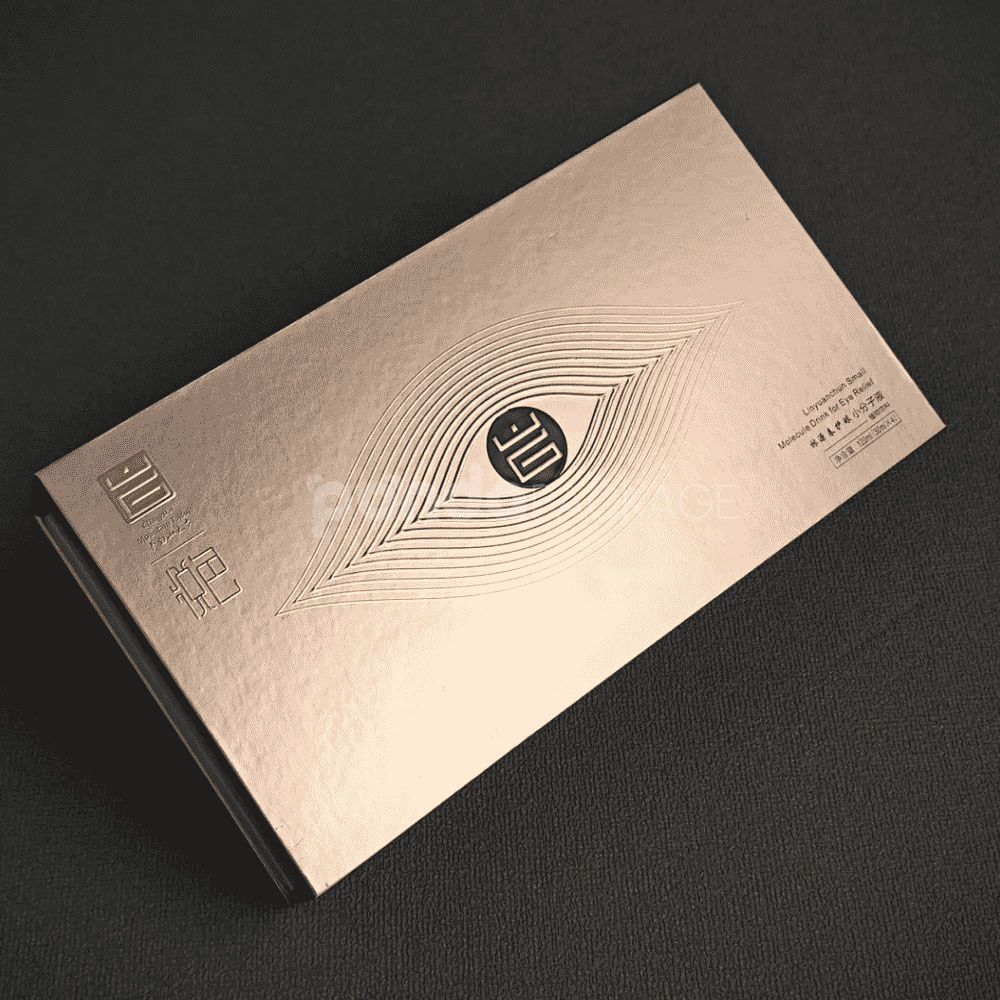rose gold magnetic rigid box with embossed floral design