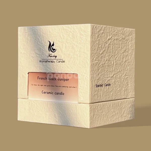 Textured Cream Rigid Two-Piece Box with Window