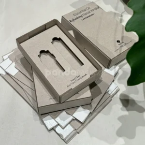 Eco-friendly kraft rigid box with die-cut paper insert