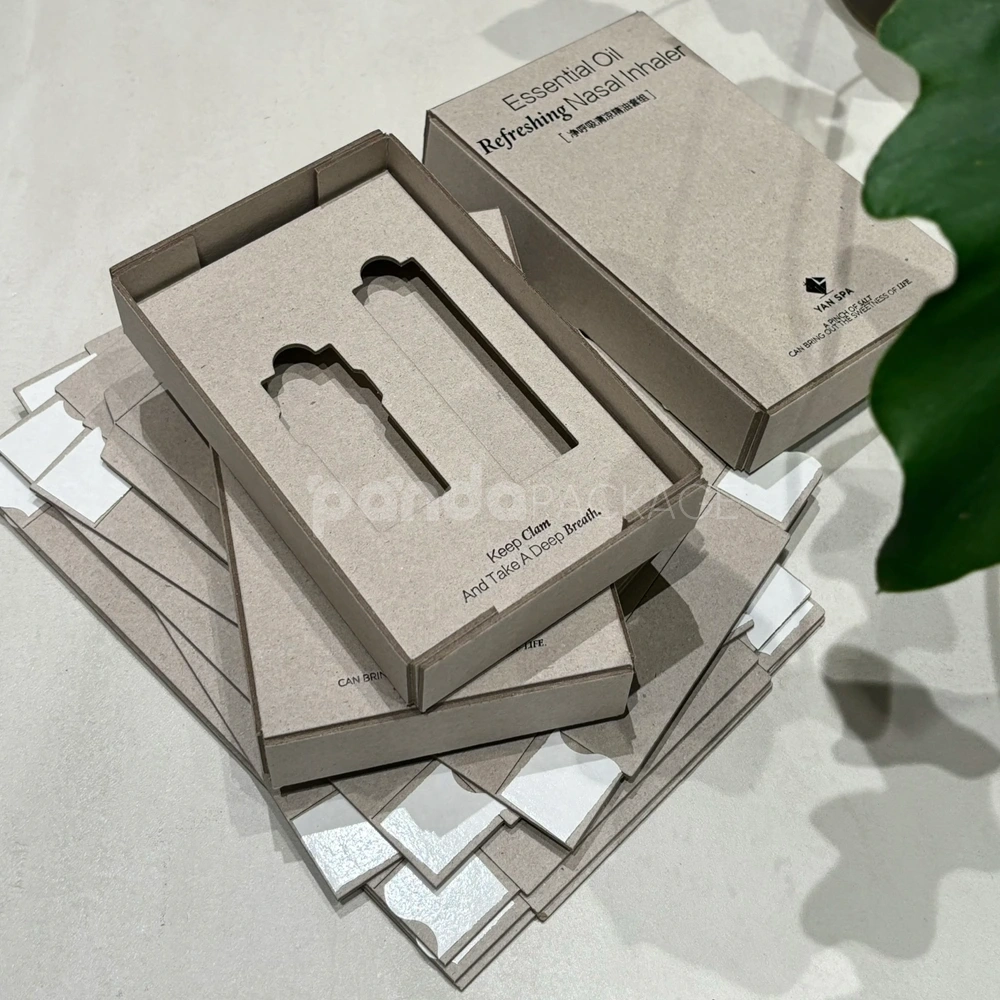 Eco-friendly kraft rigid box with die-cut paper insert