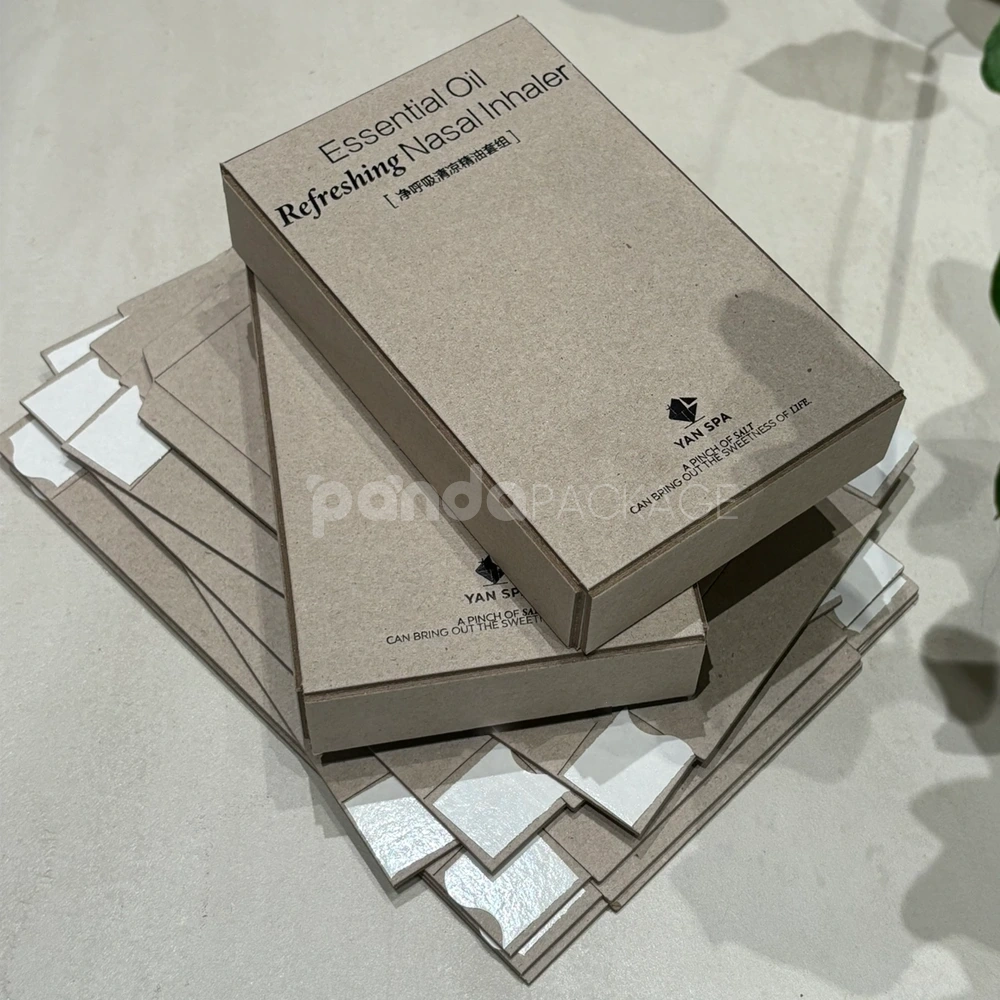 Eco-friendly kraft rigid box with die-cut paper insert