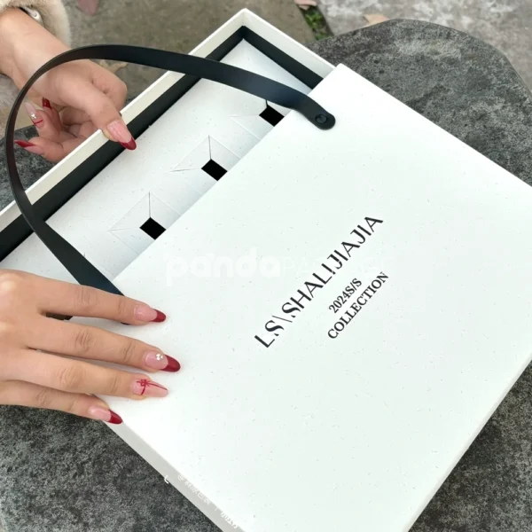 Ivory Rigid Gift Box with Leather Handle