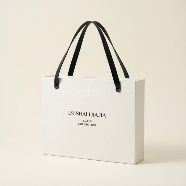 Ivory Rigid Gift Box with Leather Handle