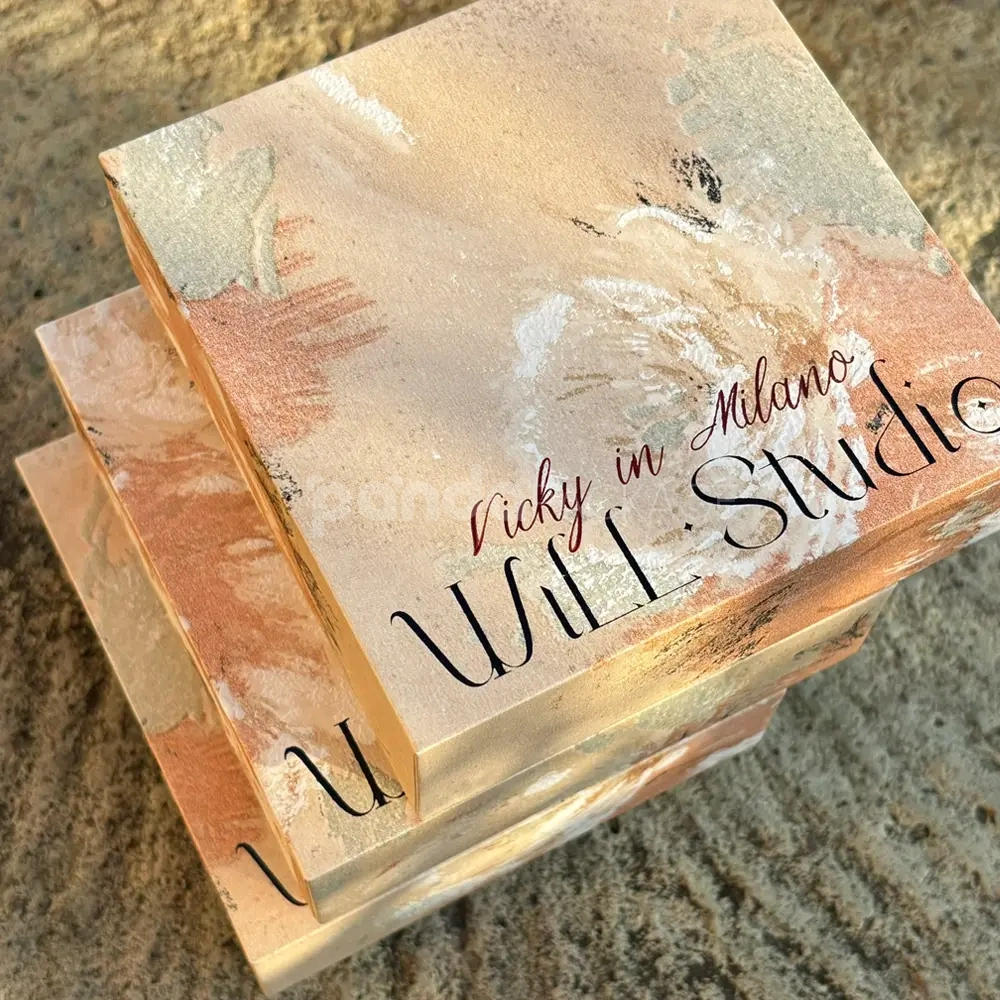 Luxury rigid box with pastel abstract texture
