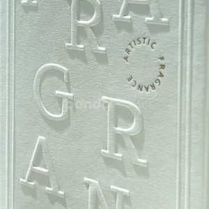 Ivory lift-off lid rigid box with paperboard insert and embossed