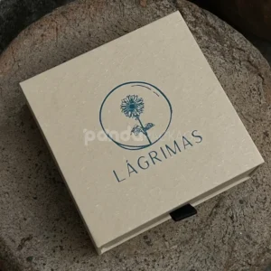 kraft rigid drawer box with ribbon pull and slide design