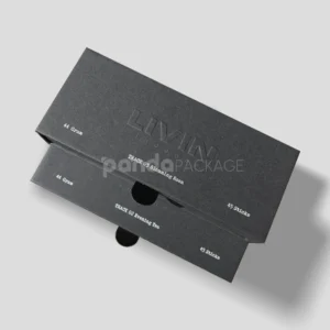 matte black embossed rigid drawer box with textured finish