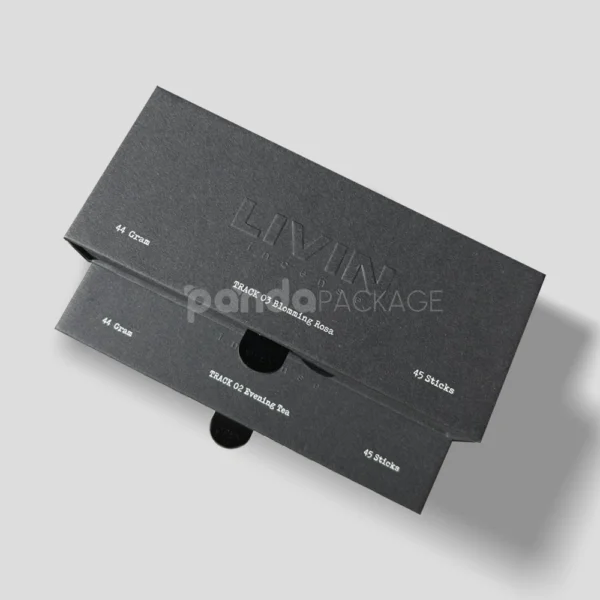 Matte Black Embossed Rigid Drawer Packaging Box