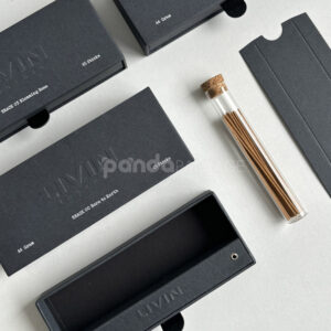 matte black embossed rigid drawer box with textured finish