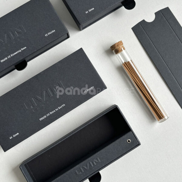 Matte Black Embossed Rigid Drawer Packaging Box