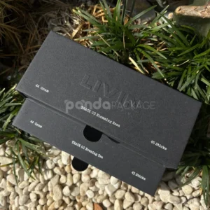matte black embossed rigid drawer box with textured finish
