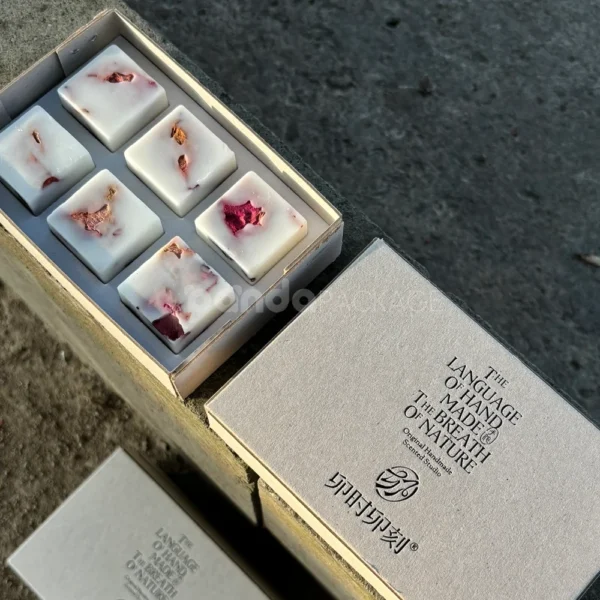 Natural Gray Rigid Lift-Off Lid Gift Box with Divider Insert