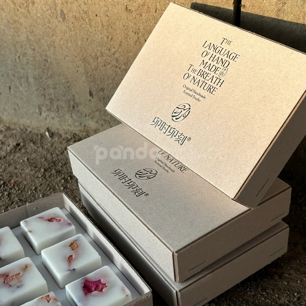 eco-friendly gray rigid lift-off lid box with cardboard insert