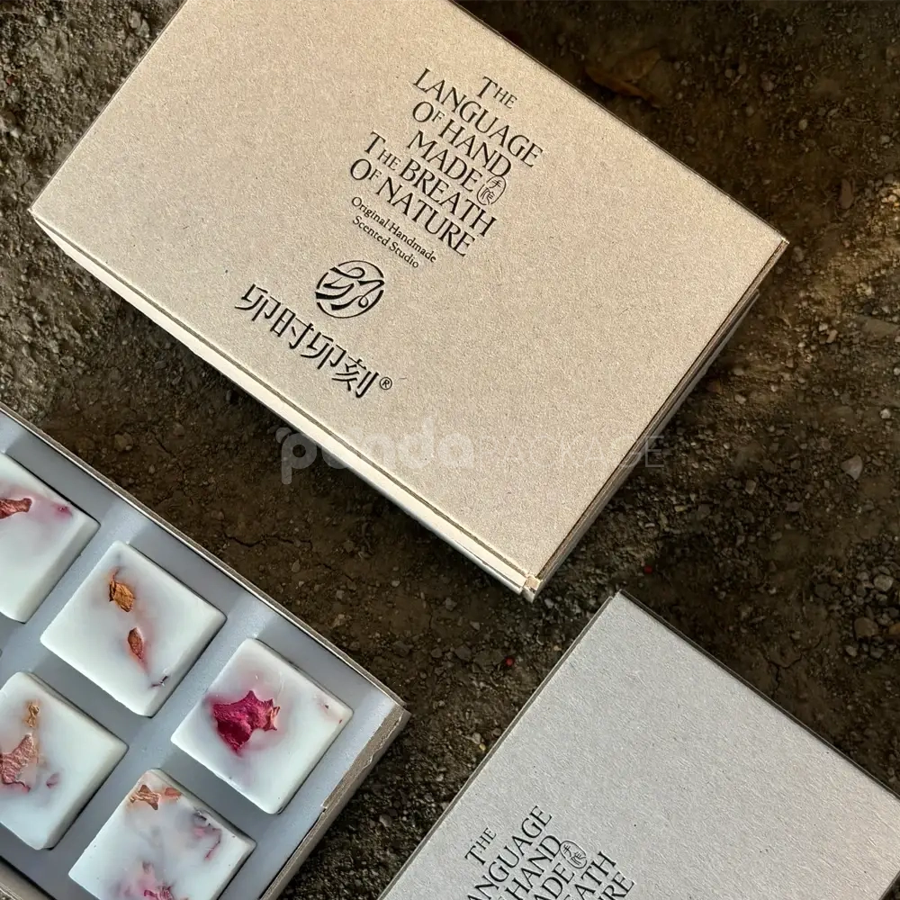 eco-friendly gray rigid lift-off lid box with cardboard insert