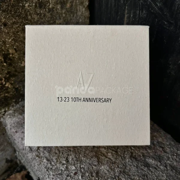 Beige Textured Rigid Flip Lid Gift Box