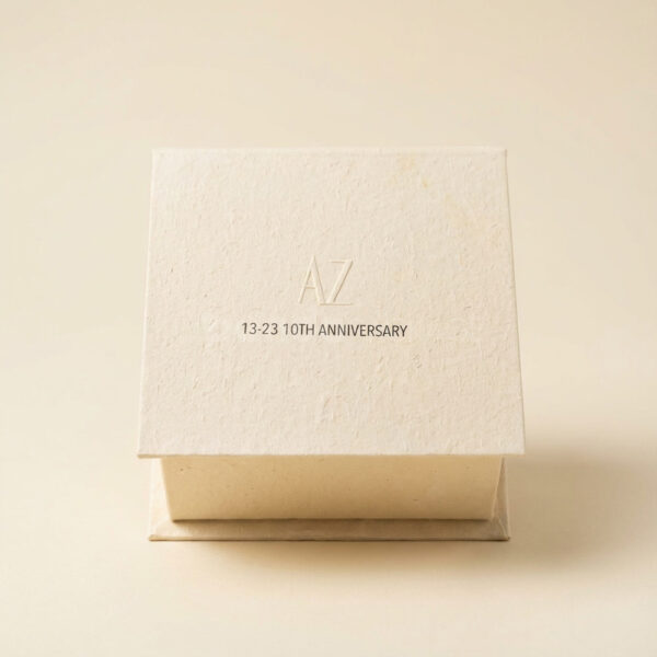 Beige Textured Rigid Flip Lid Gift Box