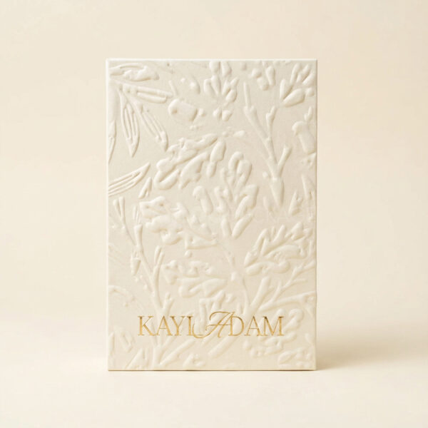 Ivory Embossed Two-Piece Paperboard Gift Box