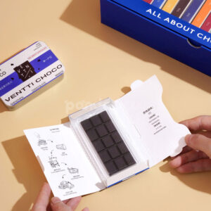 white windowed paperboard flip lid box with plastic blister insert