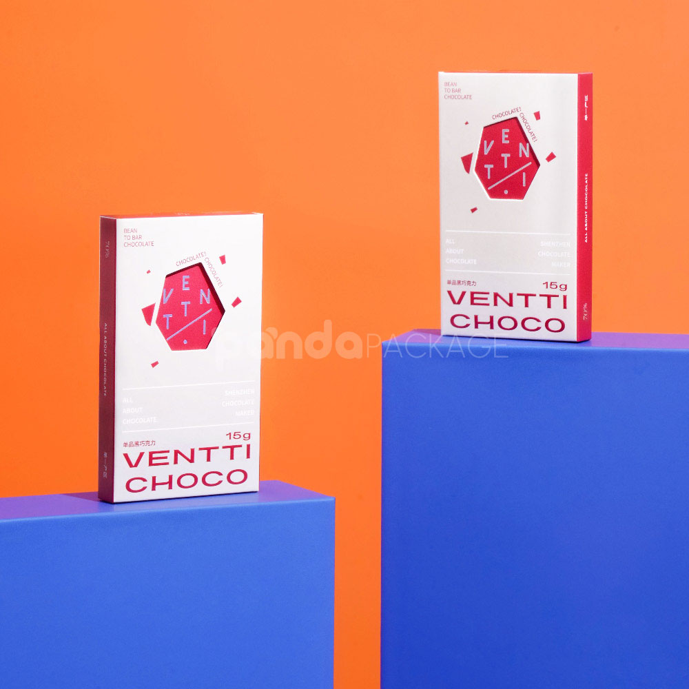 white windowed paperboard flip lid box with plastic blister insert