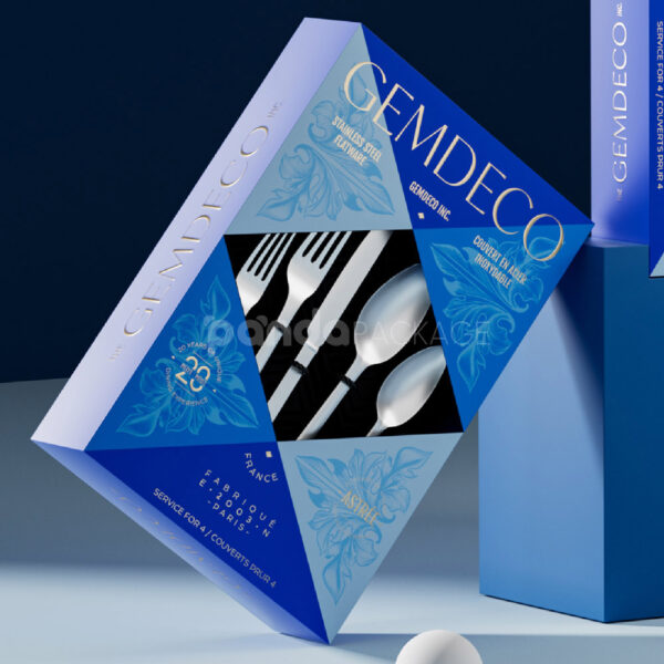 Windowed Folding Paperboard Box with Foil Accents