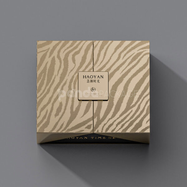 Champagne Gold Zebra Double Door Rigid Gift Box