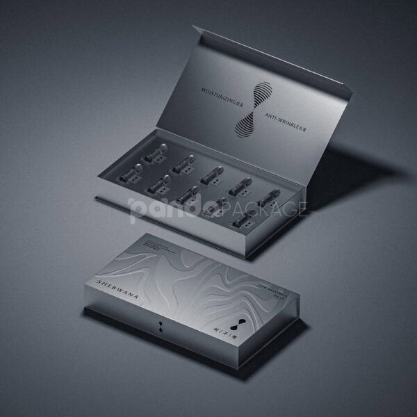 Luxury Silver Book Style Rigid Packaging Box