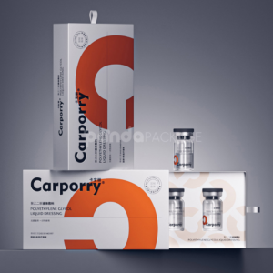 white and orange rigid drawer box with plastic insert for bottle packaging