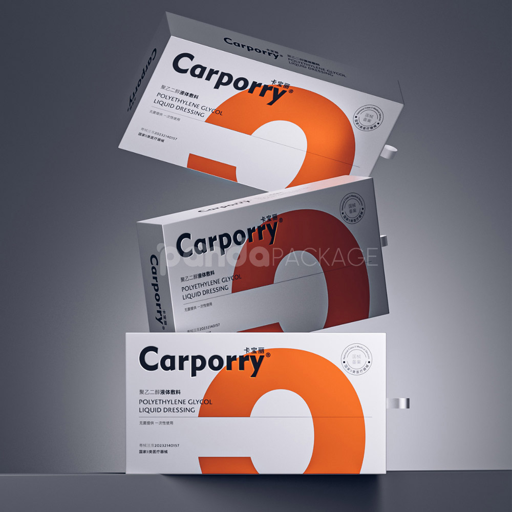 white and orange rigid drawer box with plastic insert for bottle packaging