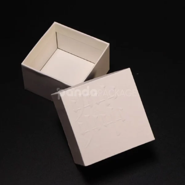Beige Lift-Off Rigid Box with Blind Debossing