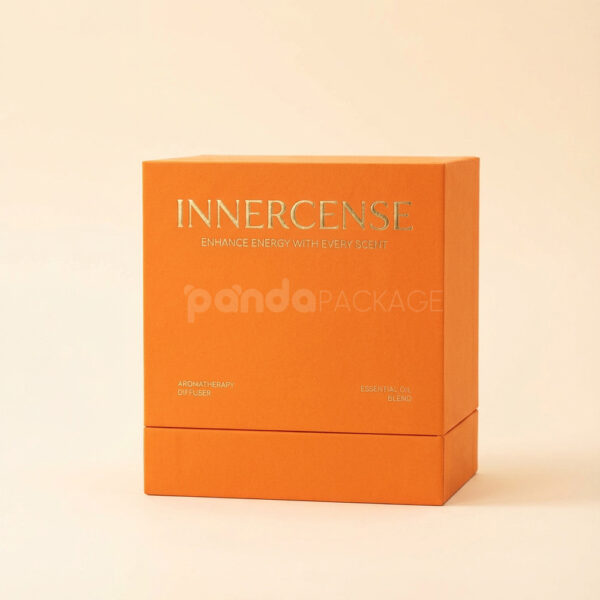 Orange Luxury Rigid Drawer Box with Foil Stamping