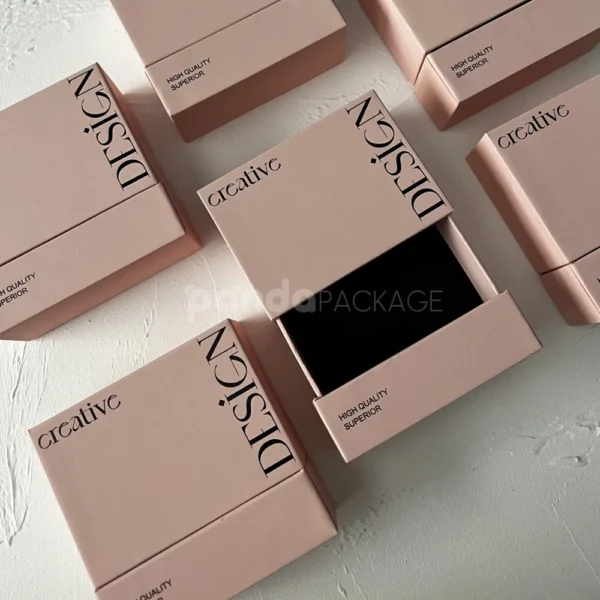 Pink Rigid Drawer Box with Modern Typography Design
