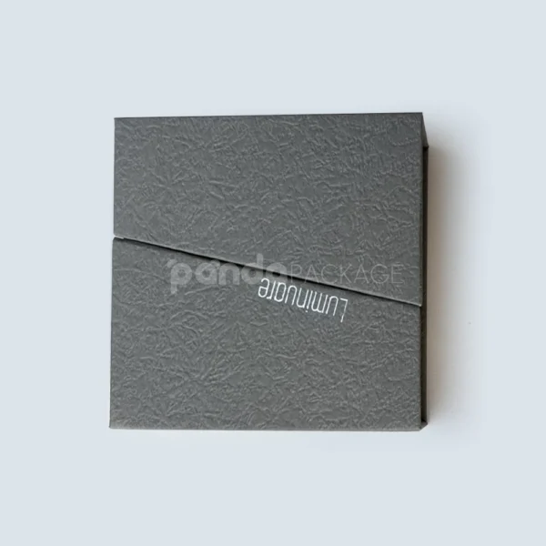 Textured Gray Rigid Flip Lid Gift Box
