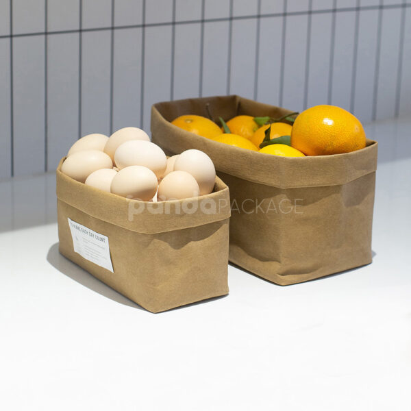Eco-Friendly Foldable Kraft Paper Bag with Roll Top