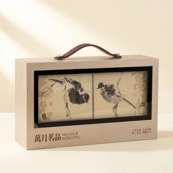 Metallic Silver Rigid Flip Lid Box with Window