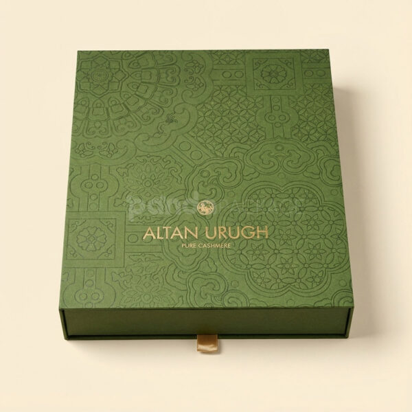 Green Eco-Friendly Foldable Drawer Box with Printing