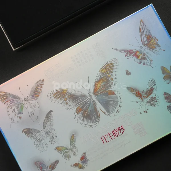 Silver Butterfly Rigid Gift Box with Lid