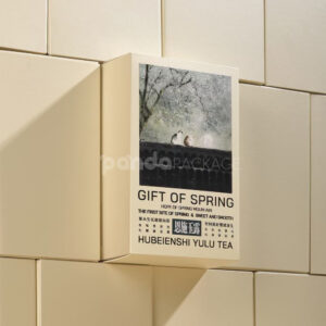 floral printed paperboard gift box with lift-off lid