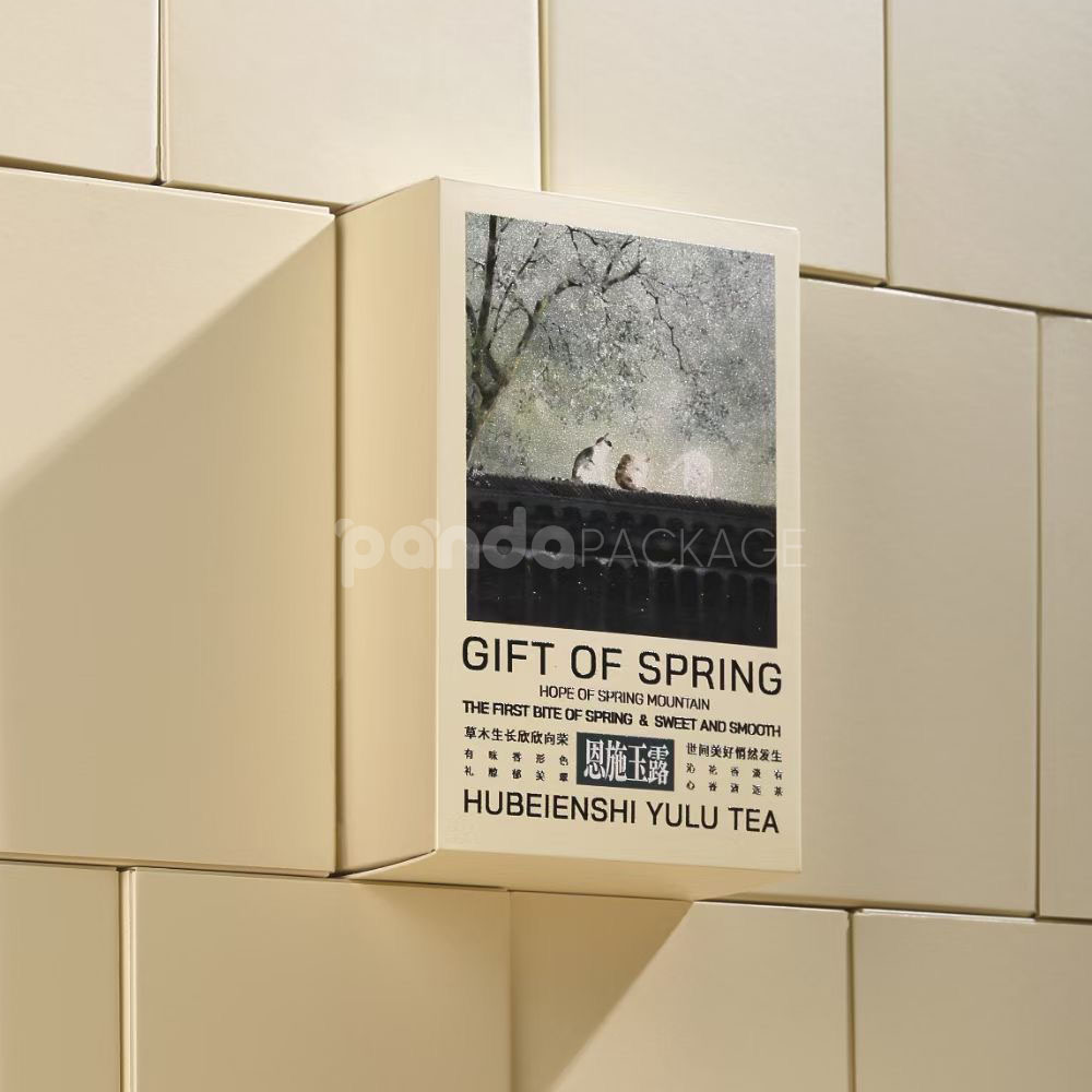floral printed paperboard gift box with lift-off lid