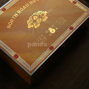 gold foil stamped luxury rigid packaging box with embossed design